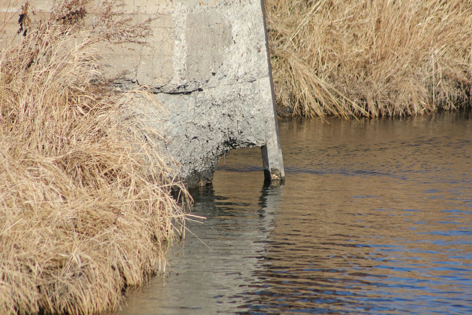 Scouring at base of north pier
